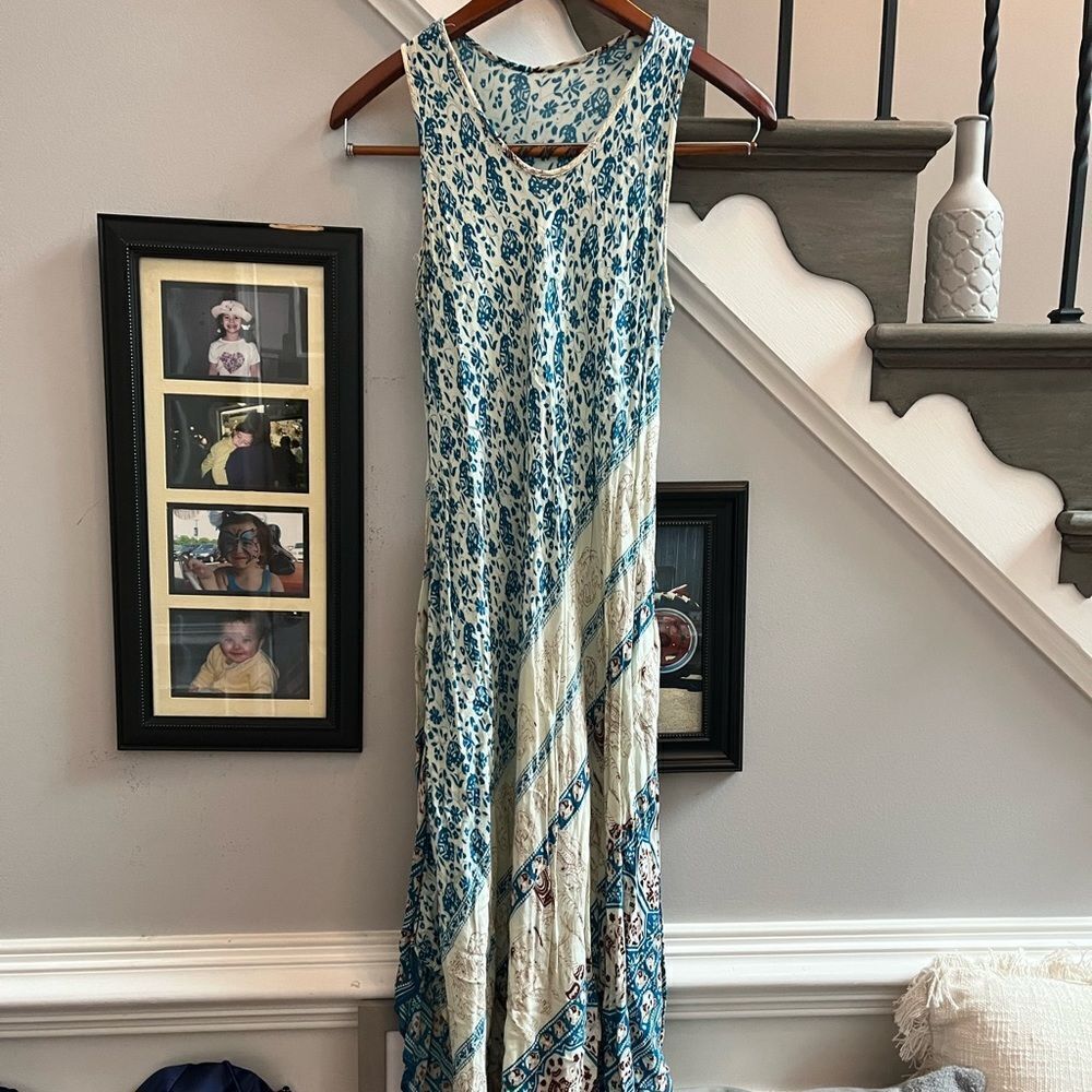 Elephant Print Slip On Pocketed Sun Dress O/S